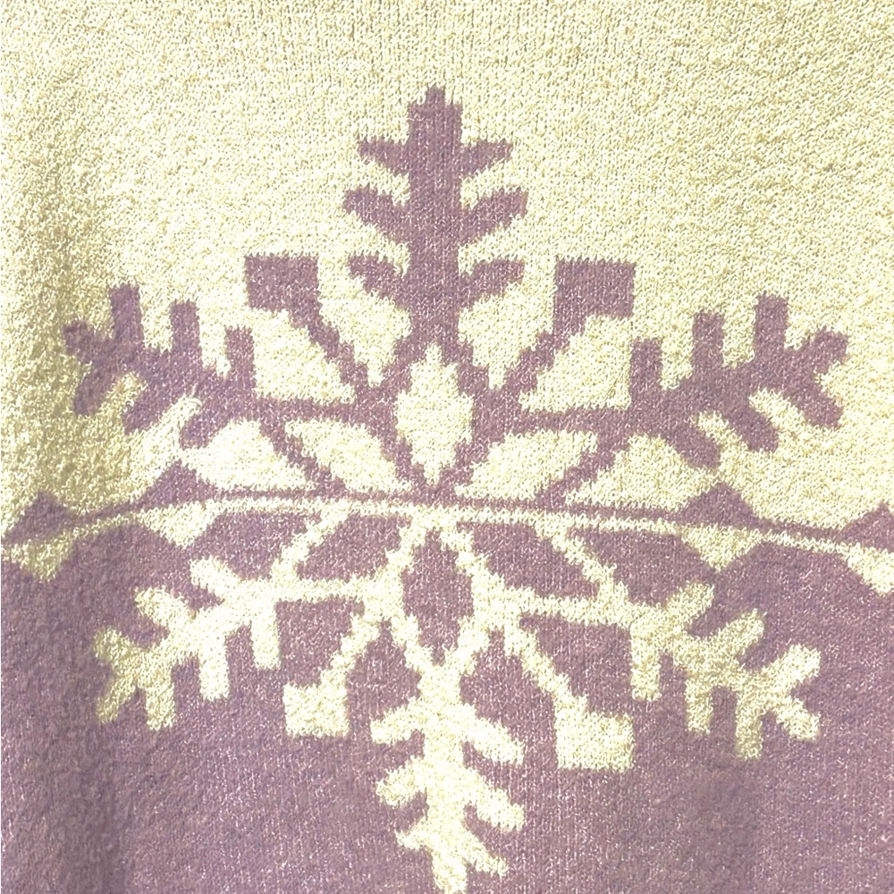 Christian Siriano New York Snowflake Turtleneck Sweater Cream & Lilac Sz XS/S - Picture 4 of 8